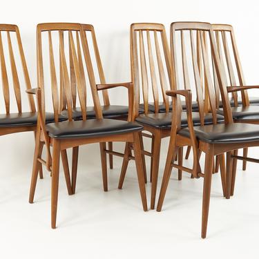 Niels Koefoed Mid Century Teak Eva Dining Chairs - Set of 8 - mcm 