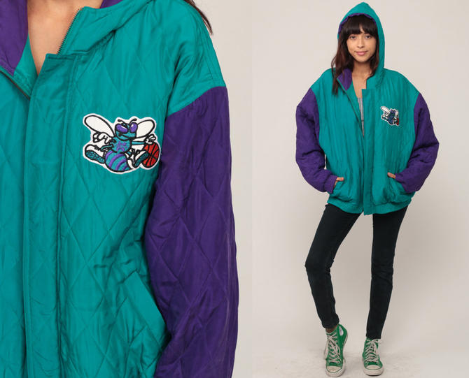 Charlotte Hornets Jacket Nba Jacket Hoodie Jacket 90s Streetwear Coat Basketball Jacket Hooded Vintage Hood Extra Large Xl 2xl By Shopexile From Shop Exile Of Los Angeles Ca Attic