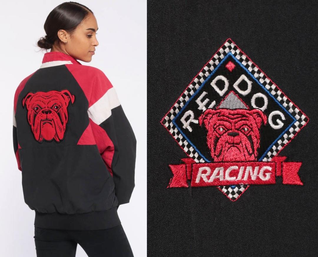 Red Dog Racing Jacket Racing Jacket 90s Windbreaker Jacket Color Shop