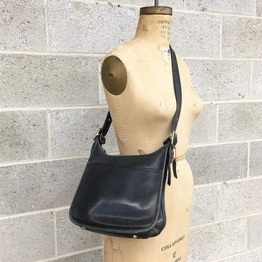 Vintage Coach Crossbody Bag Retro 1990s Janice Legacy + Black + Genuine Leather + 9966 + Shoulder Bag + Adjustable Strap + Womens Accessory 