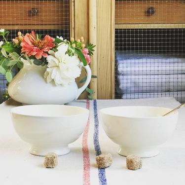 Beautiful set of 2 vintage French white cafe au lait bowl- SCB2 