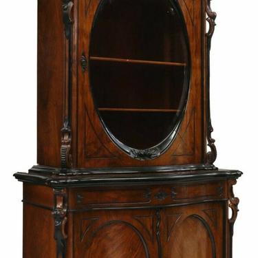 Antique Display / Bookcase, Rococo, Victorian, Walnut Cabinet Sideboard, 1800's!