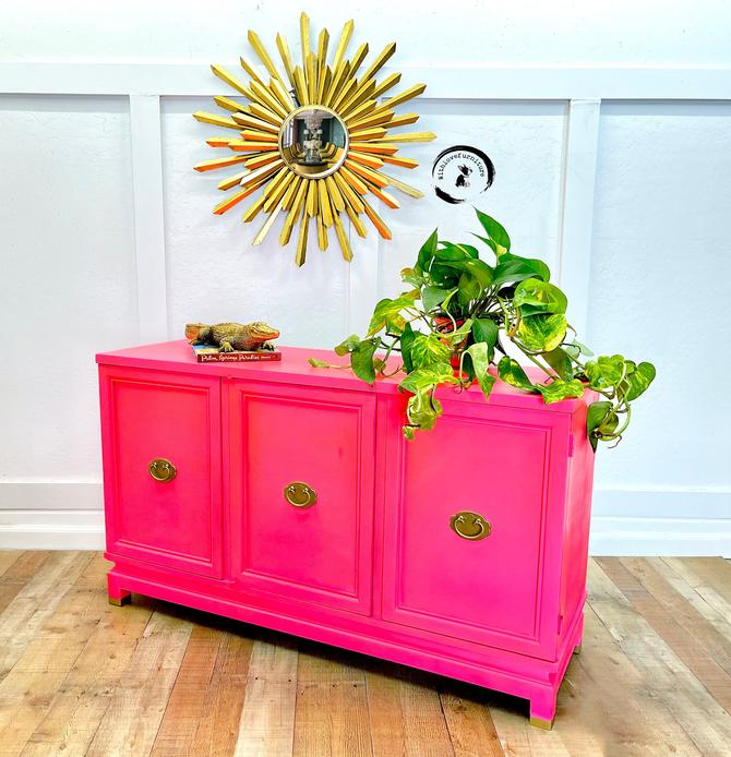 Colorful Entryway Eclectic Neon Pink Buffet / bright pink
