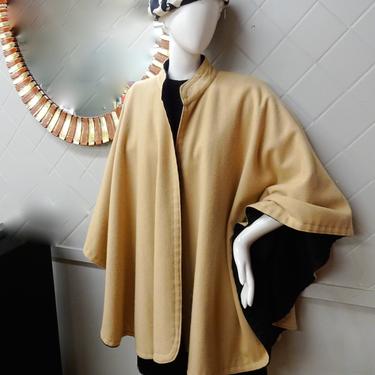 Vintage wool cape 2 toned Pierre Cardin style 