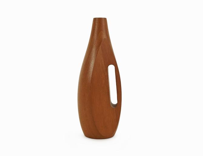 Arne Basse Teak Vase Denmark Wooden Mid Century Modern Vintage Inquisitor Chicago, IL
