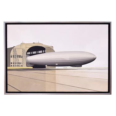 William Steiger Painting "Dirigible, Hangar, Launch" 2001 (signed, titled and dated)