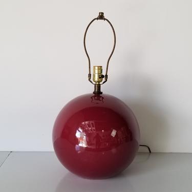 1980's Postmodern Spherical Ceramic Table Lamp. 