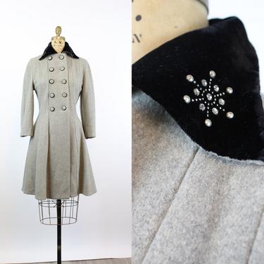 1940s GRAY wool PRINCESS coat xs | new winter 
