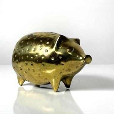 Vintage Ben Seibel Jenfred Ware Brass Piggy Bank 1960s 