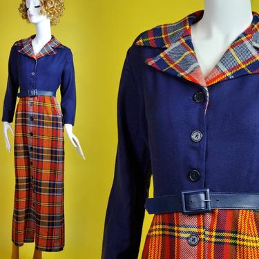 Vintage 1960's Monsanto dress. Vintage fall fashion.  Deadstock. (Size 12) 