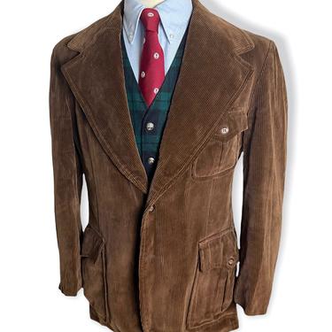 Vintage 1970s Corduroy Hunting Jacket ~ size 42 ~ jacket / sport coat ~ Preppy / Ivy League / Trad ~ 