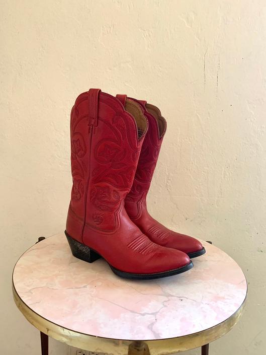 Vintage red cowboy on sale boots