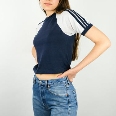 80s Adidas Trefoil Crop Top