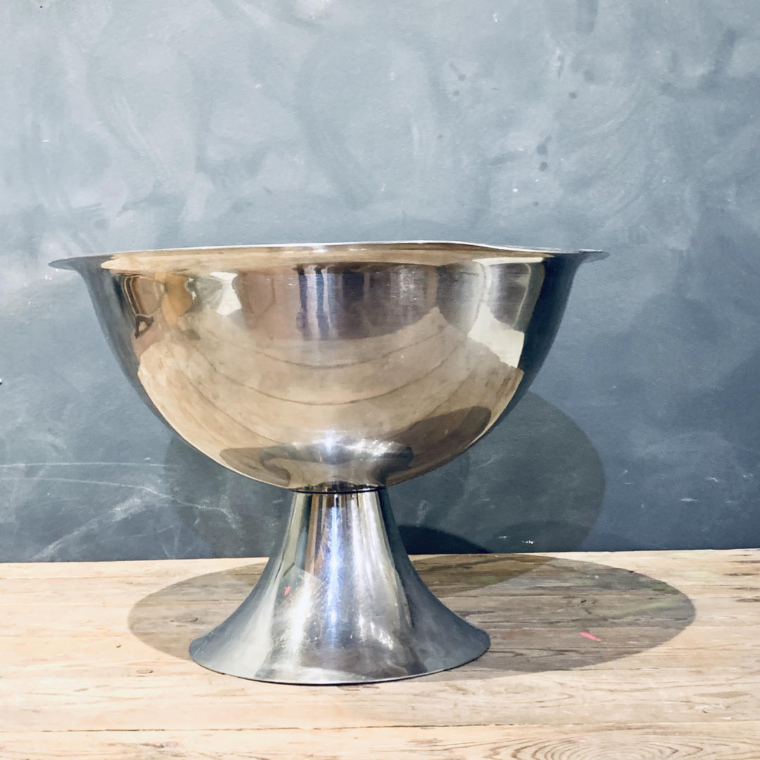 Large Silver Bowl | Large Metal Bowl | Silver Bowl on Pedestal ...