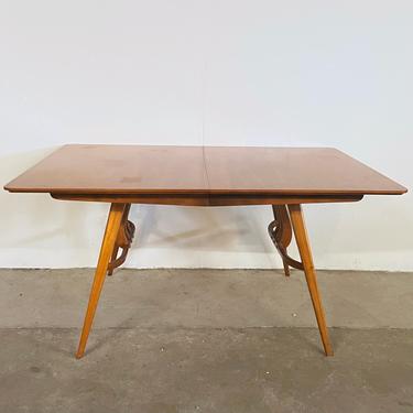 Mid-Century Modern Dining Table With Leaves 