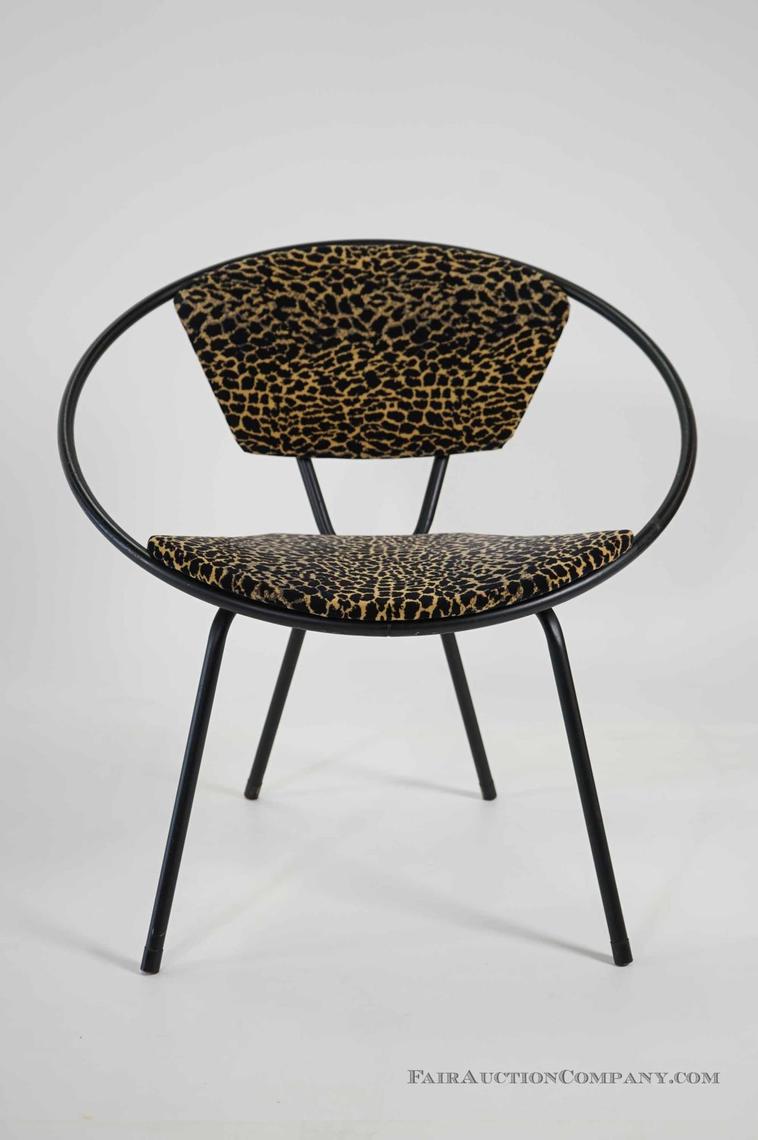 Vintage Leopard Print Saucer Chair Fair Auction Co Fort Washington, MD