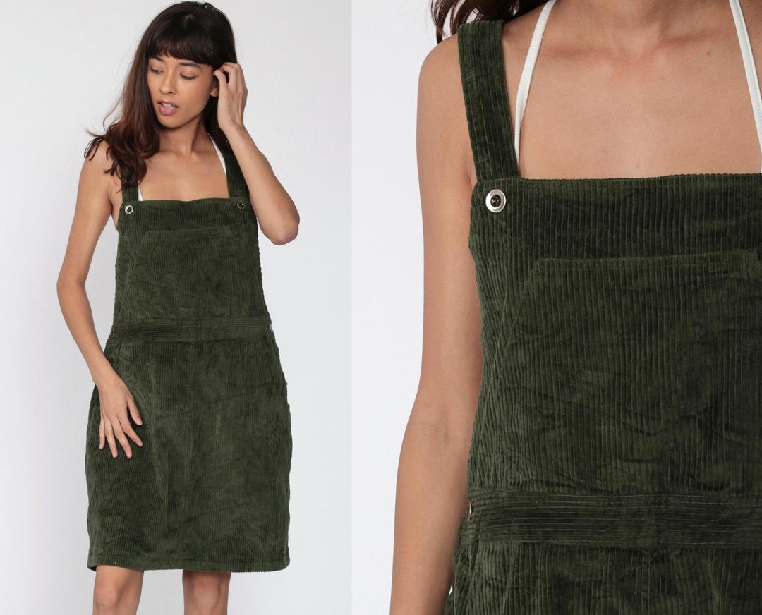 ★NOFFICIALNOFFICE★CORDUROY JUMP SUIT DRESS GREEN★正規品 Strapless Notch Crepe Jumpsuit With Pockets In Evergreen