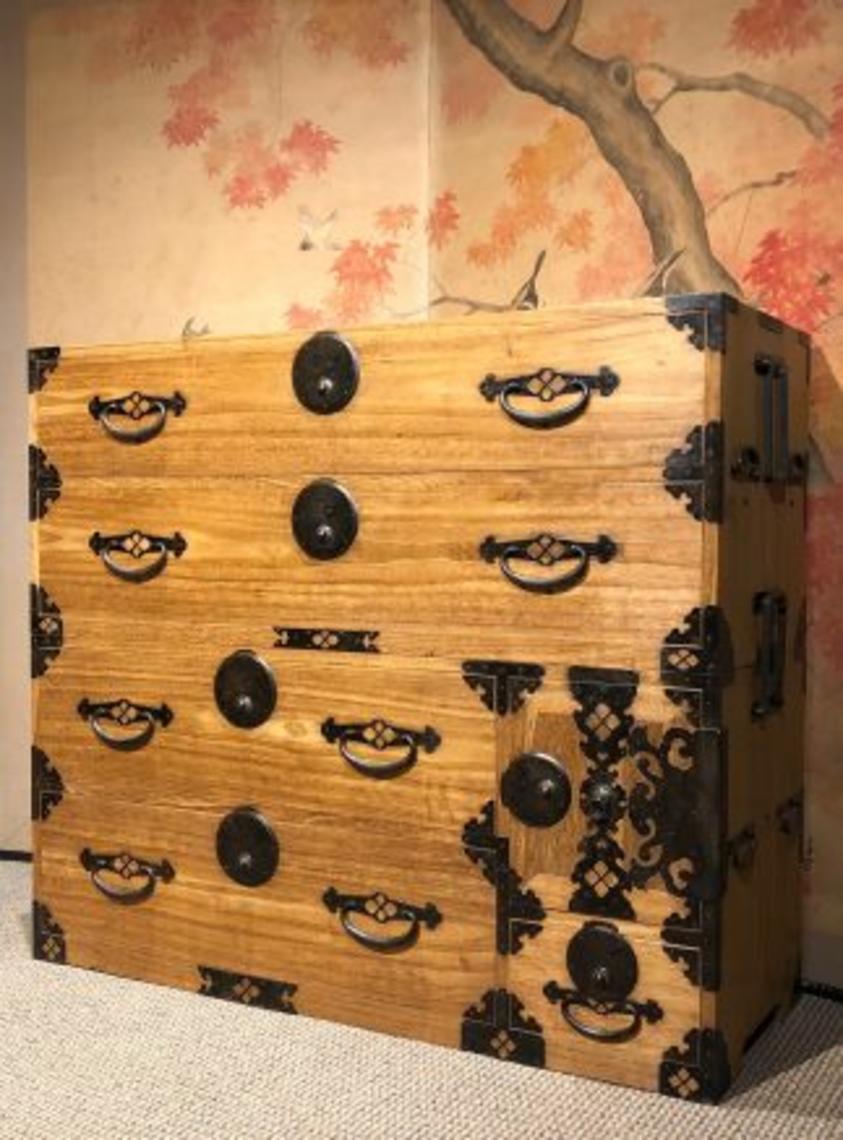 Antique Japanese Kasane Tansu Clothing Chest Kuraya Japanese Antiques