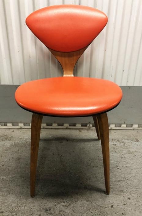 1963 Plycraft Norman Cherner Chair With Orange Seat And Back