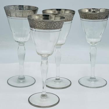 Noritake Sasaki Etched Wheat Brandy Snifter Glasses Set Of 4 Crystal Stemmed