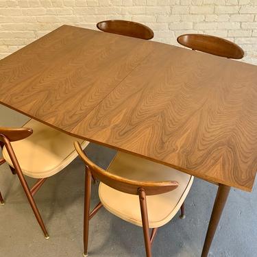 GORGEOUS Mid Century Walnut DINING TABLE + 3 Expansion Leaves 