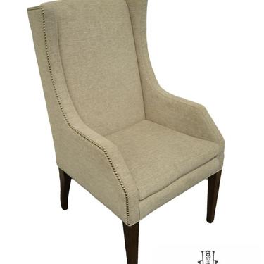 Hickory White Contemporary Modern Studded Off White Upholstered Accent Arm Chair 