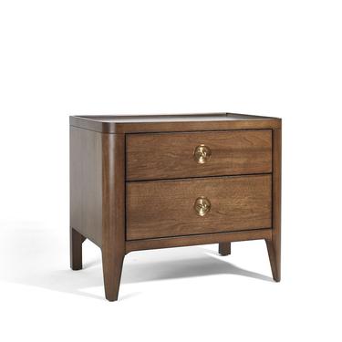 Walnut Mid Century Nightstand, 2-drawer stroage  - Bella Collection - Ekais 