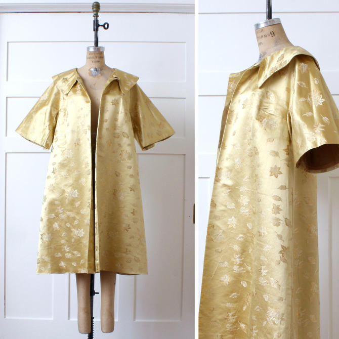 1950s outlet Gleaming Gold Brocade Party Dress