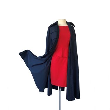 Vintage 60s/70s Oscar de La Renta Boutique midnight blue cape| Bergdorf Goodman 