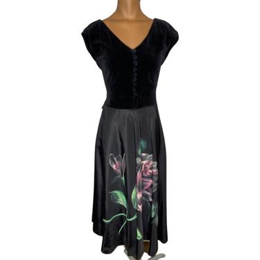 1940s painted skirt dress 