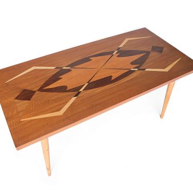 VINTAGE - Swedish Coffee Table with Exotic Wood inlay -  Sweden, 1950s 