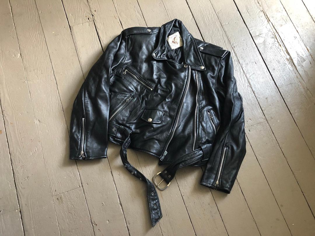vintage ‘90s black leather moto jacket, soft leather motorcycle jacket