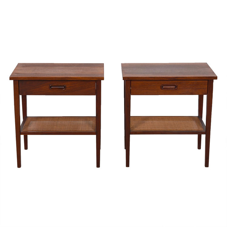 Pair of MCM Walnut Night Stands  End Tables