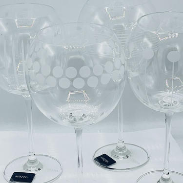 Set of 4 MIKASA CHEERS TOO Balloon Wine Goblets Glasses 24.5oz 9" New with tags 