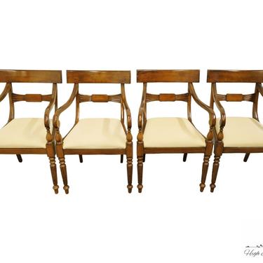 Set of 4 BAKER MILLING ROAD Italian Imported Neoclassical Tuscan Style Dining Arm Chairs 