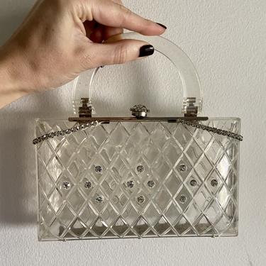 1960s Stunning Crystal Lucite Purse