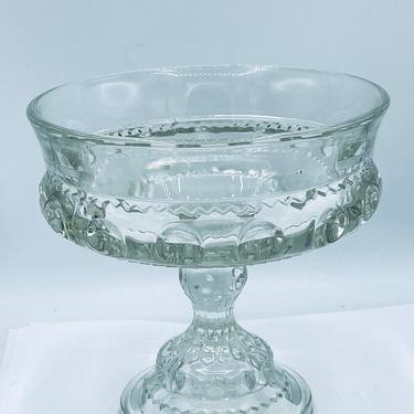 Vintage Large Compote King's Crown-Clear by TIFFIN-FRANCISCAN 