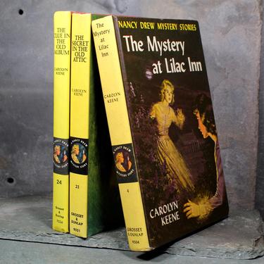 Set of 3 Nancy Drew Books from the 1960s by Carolyn Keene - Volumes 4, 21, &amp; 24 - Vintage, Classic Children's Mysteries  | FREE SHIPPING 