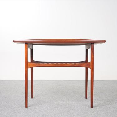 Danish Teak Side Table with Slatted Shelf - (D943) 