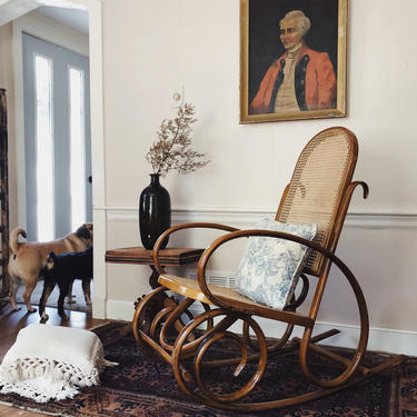 Bentwood Thonet Style Rocker, Bentwood Rocking Chair, Cane Rocker, Cane Chair,  Thonet Style Rocking Chair, Cane Seat 