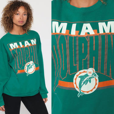 Miami Dolphins Sweatshirt Football Sweatshirt 90s Sweatshirt NFL Shirt  American Football Baggy Jumper Sports Vintage 80s Medium Large