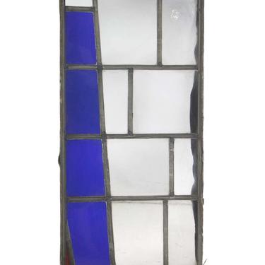 Robert Sowers Mid Century JFK Blue & White Stained Glass Window