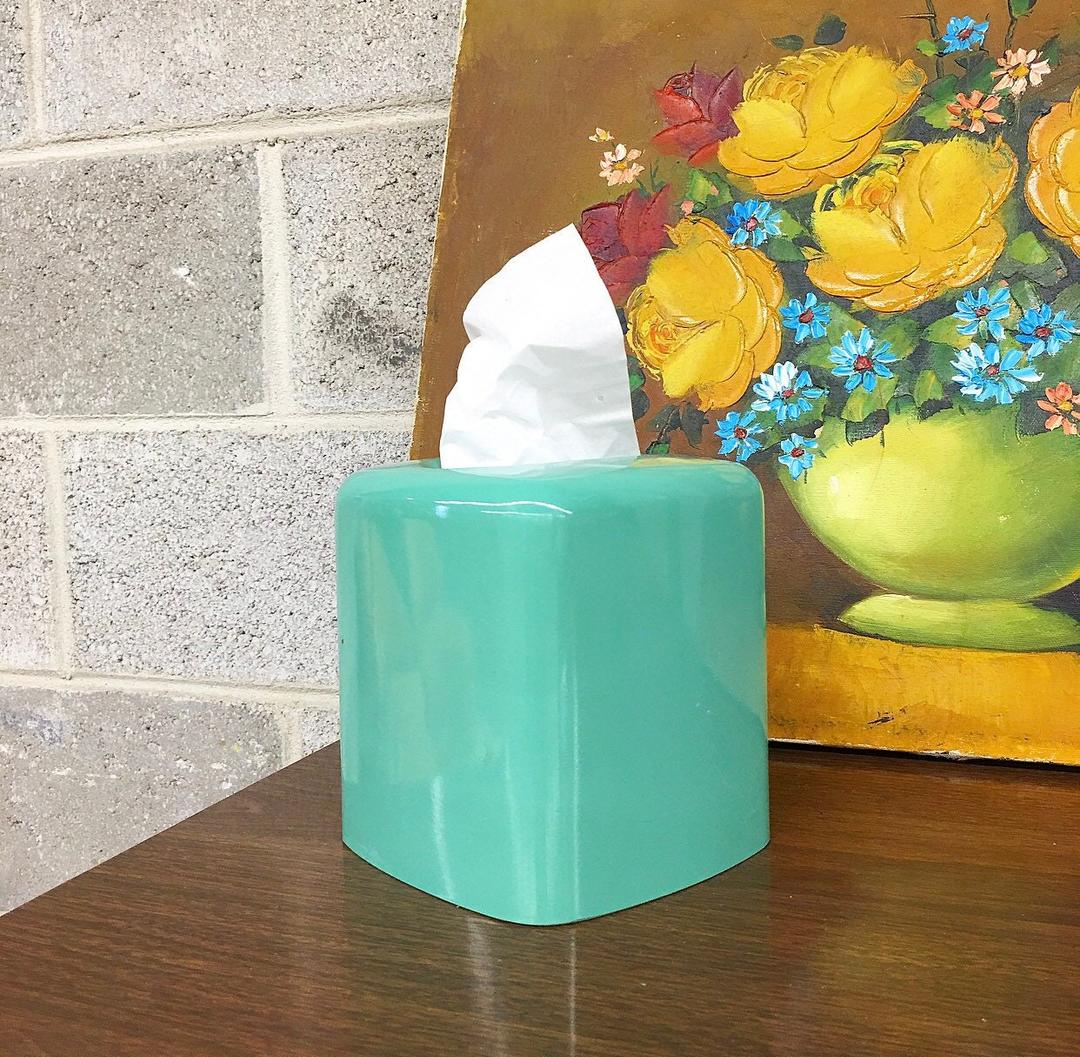 Yellow Flower Bird Graphic Rectangular Porcelain Tissue Box Cover ws4820BS