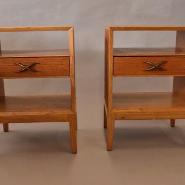 Vintage Mid Century Modern Paul Frankl Nightstands for Brown Saltman