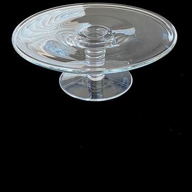 Vintage Art Glass Cake Stand Footed Pedestal Serving Plate Tiffany & Co. 