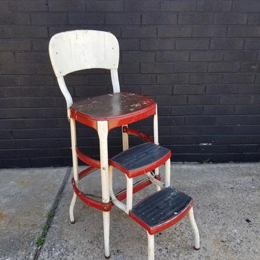 Vintage Costco enameled Metal Step Stool