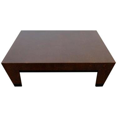 Contemporary Large Square William Spitzer Low Wood Coffee Table 1980s 