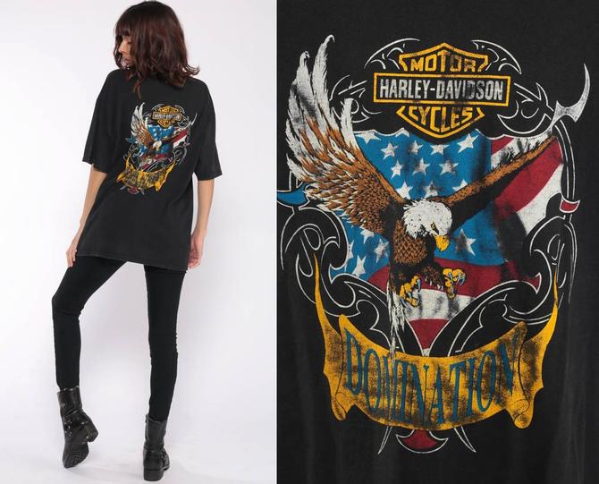 Harley Davidson Shirt 80s Biker Tee DOMINATION Eagle Shirt Harley