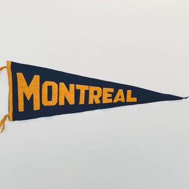 Vintage Montreal Quebec Canada Pennant Sewn Letter Pennant 