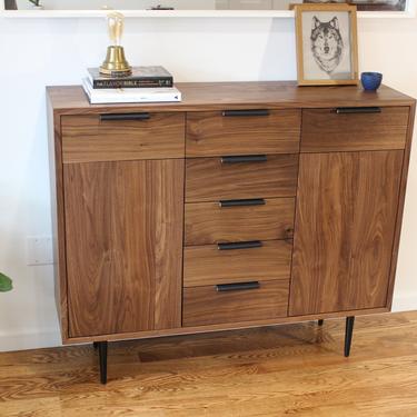 Walnut 7 Drawer Console